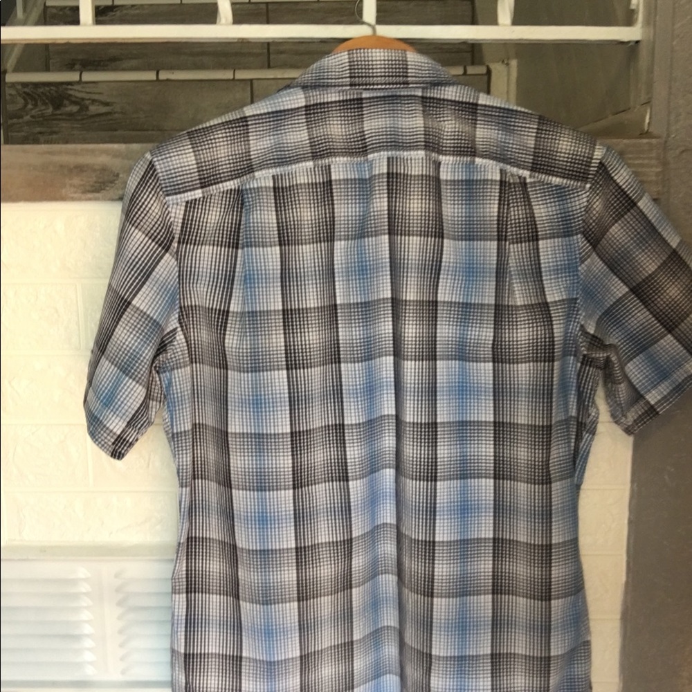 Blue plaid button down